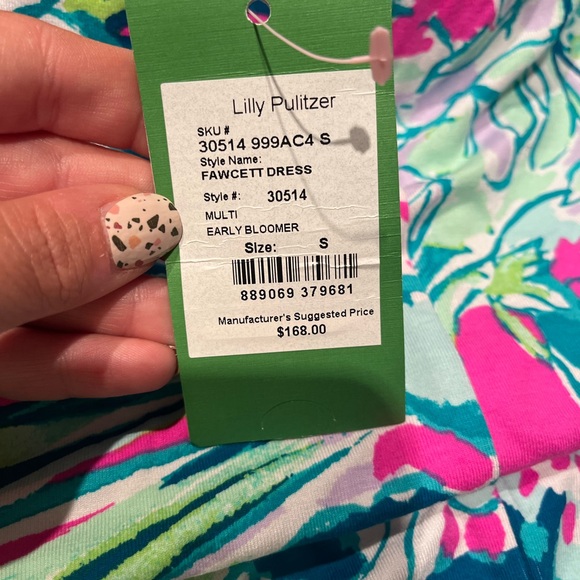 NWT Lilly Pulitzer Small Fawcett Off The Shoulder Dress in Early Bloomer - Picture 16 of 16
